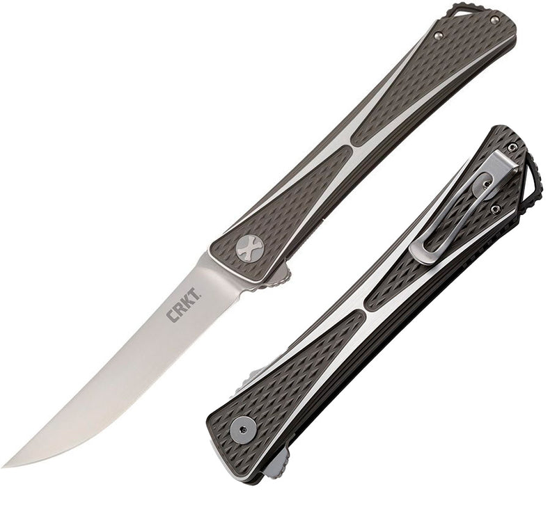 CRKT Jumbones Linerlock Folding Knife 4.88" AUS-8 Steel Blade Gray Textured Aluminum Handle 7532 -CRKT - Survivor Hand Precision Knives & Outdoor Gear Store