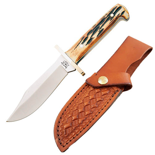 Bear & Son Baby Bowie Fixed Knife 3.25" Stainless Steel Blade India Stag Bone Handle 50012 -Bear & Son - Survivor Hand Precision Knives & Outdoor Gear Store