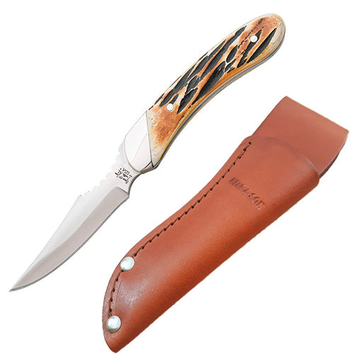 Bear & Son Caper Genuine Fixed Knife 3" 440 Steel Blade India Stag Bone Handle 5009 -Bear & Son - Survivor Hand Precision Knives & Outdoor Gear Store