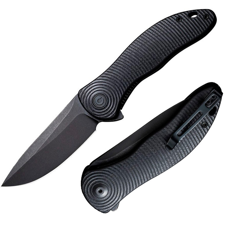 Civivi Synergy3 Linerlock Folding Knife 3.25" Nitro-V Steel Drop Point Blade 3D Machined Black G10 Handle VC20075D1 -Civivi - Survivor Hand Precision Knives & Outdoor Gear Store