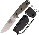 ESEE Model 4 Fixed Knife 4.5" S35VN Steel Drop Point Blade Green Linen Micarta Handle 4PS35V -ESEE - Survivor Hand Precision Knives & Outdoor Gear Store