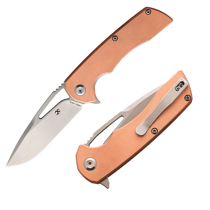 Kansept Kryo Framelock Folding Knife 3.5" S35VN Steel Blade Anodized Copper Handle 001C1 -Kansept Knives - Survivor Hand Precision Knives & Outdoor Gear Store