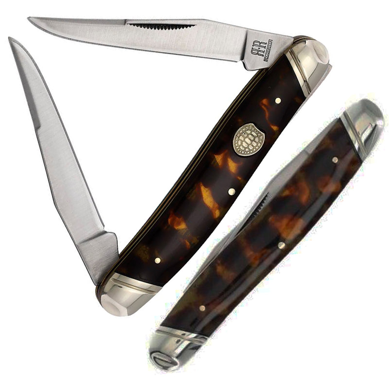 Rough Ryder Muskrat Pocket Knife 440B Steel Clip Point Blades Imitation Tortoise Handle 2450 -Rough Ryder - Survivor Hand Precision Knives & Outdoor Gear Store