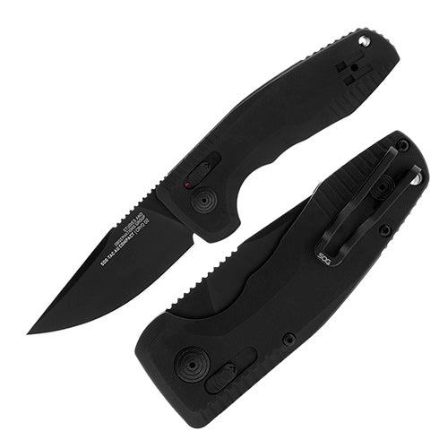 SOG AU-XR Lock Folding Automatic Knife 3" D2 Tool Steel Blade Black Aluminum Handle G15380757 -SOG - Survivor Hand Precision Knives & Outdoor Gear Store