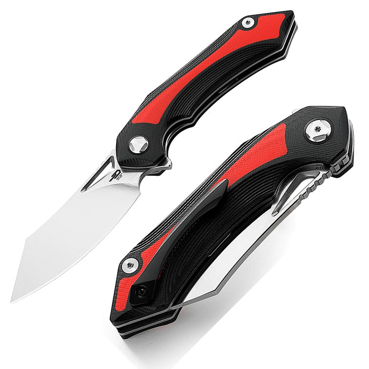 Bestech Knives Kasta Linerlock Folding Knife 3.5" 154CM Steel Blade Black And Red G10 Handle KG45C -Bestech Knives - Survivor Hand Precision Knives & Outdoor Gear Store