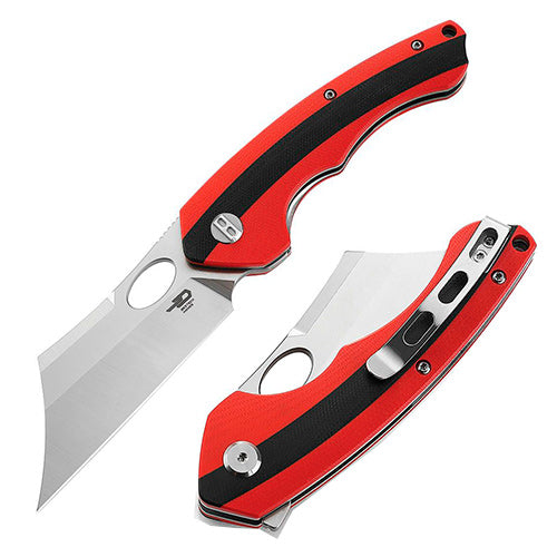 Bestech Knives Skirmish Liner Folding Knife 3.5" D2 Tool Steel Blade Black/Red G10 Handle KG44C -Bestech Knives - Survivor Hand Precision Knives & Outdoor Gear Store