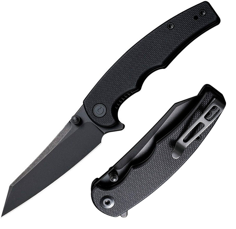 Civivi P87 Folding Knife 2.88" Nitro-V Steel Extended Tang Blade Black G10 Handle C210431 -Civivi - Survivor Hand Precision Knives & Outdoor Gear Store