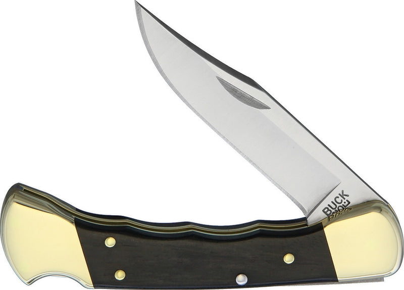 Buck Hunter Folding Knife 3.75" 420HC Steel Blade Genuine Crelicam Ebony Finger Grooved Handle 110FG -Buck - Survivor Hand Precision Knives & Outdoor Gear Store