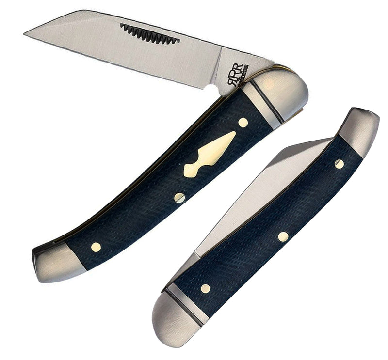 Rough Ryder Reserve Small Folding Knife Stainless Steel Blade Denim Micarta Handle R016 -Rough Ryder Reserve - Survivor Hand Precision Knives & Outdoor Gear Store