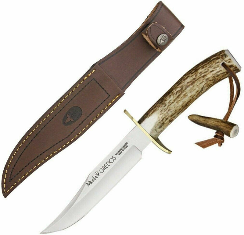 Muela Gredos 16 Fixed Knife 6.25" 440A Steel Blade Red Stag Antler/Brass Handle E92044 -Muela - Survivor Hand Precision Knives & Outdoor Gear Store