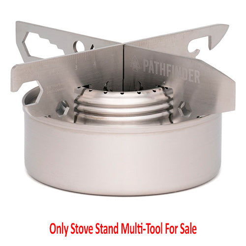 Pathfinder Stove Stand Multi-Tool Fits Any Standard Alcohol Stove 420 Stainless Steel Construction H059 -Pathfinder - Survivor Hand Precision Knives & Outdoor Gear Store