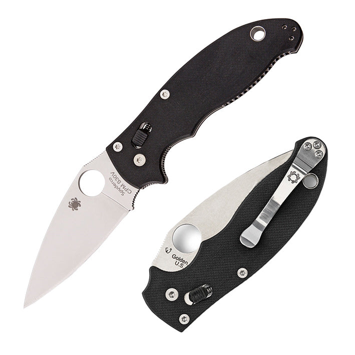 Spyderco Manix 2 Ball Bearing Lock Folding Knife 3.38" CPM S30V Steel Blade Black G10 Handle 101GP2 -Spyderco - Survivor Hand Precision Knives & Outdoor Gear Store