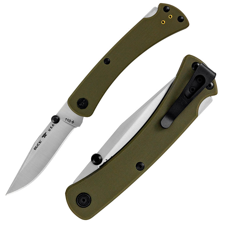 Buck 110 Slim Pro TRX Folding Knife 3.75" CPM S30V Steel Blade OD Green Cerakote Stainless Steel Handle 110GRS3 -Buck - Survivor Hand Precision Knives & Outdoor Gear Store