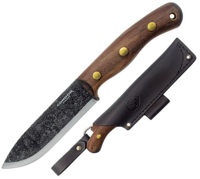 Condor Bisonte Fixed Knife 4.63" 1095HC Steel Full Tang Blade Walnut Handle 395447HC -Condor - Survivor Hand Precision Knives & Outdoor Gear Store