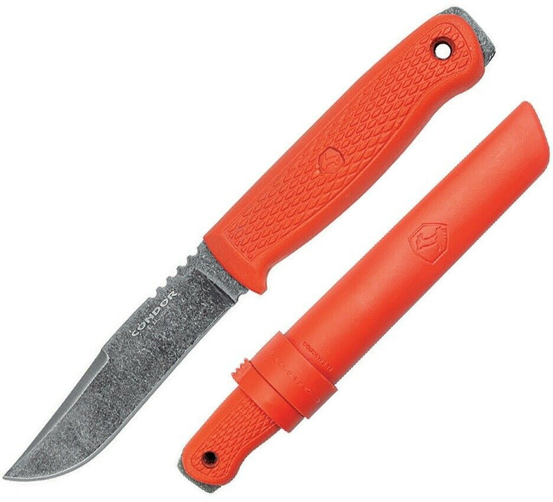 Condor Bushglider Fixed Knife 4.25" 1095HC Steel Blade Orange Polypropylene Handle TK395142HC -Condor - Survivor Hand Precision Knives & Outdoor Gear Store