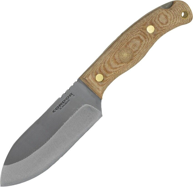 Condor Toki Fixed Knife 4.5" 1075HC Steel Full Blade Natural Canvas Micarta Handle 392047HC -Condor - Survivor Hand Precision Knives & Outdoor Gear Store