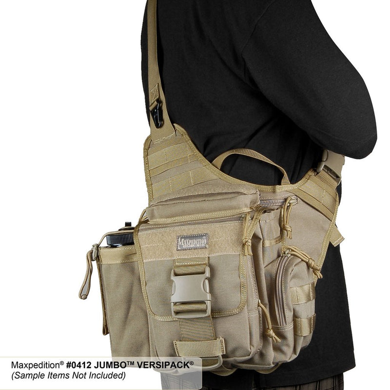 Maxpedition Jumbo Versipack Khaki Zipper Sleeve Pockets One Drawstring Pocket 412K -Maxpedition - Survivor Hand Precision Knives & Outdoor Gear Store