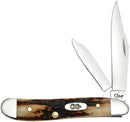 Case XX Cutlery Peanut Pocket Knife Stainless Steel Blades Red Stag handle 09443 -Case Cutlery - Survivor Hand Precision Knives & Outdoor Gear Store