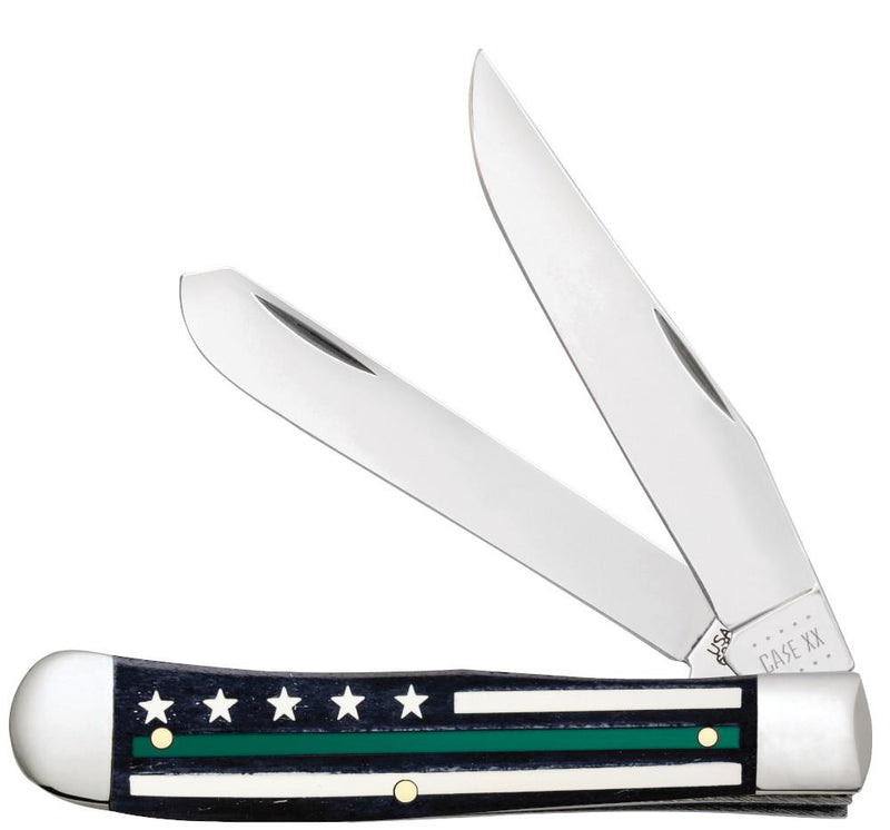 Case XX Stripes Of Service Trapper Pocket Knife Stainless Blades Bone Handle 09575 -Case Cutlery - Survivor Hand Precision Knives & Outdoor Gear Store