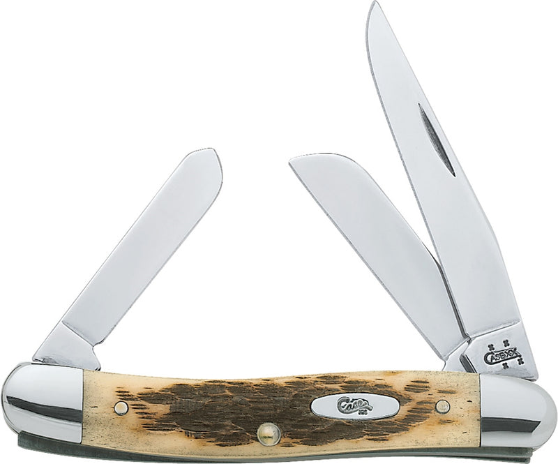 Case XX Cutlery Medium Stockman Pocket Knife Carbon Steel Blades Amber Jigged Bone Handle 00039 -Case Cutlery - Survivor Hand Precision Knives & Outdoor Gear Store