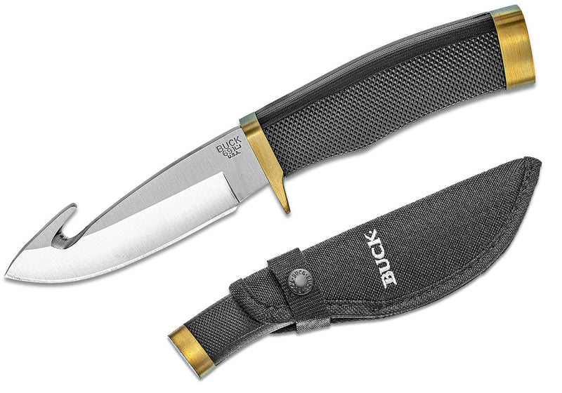 Buck Zipper Fixed Knife 4.12" 420HC Steel Guthook Blade Textured Black Rubber Handle 691 -Buck - Survivor Hand Precision Knives & Outdoor Gear Store