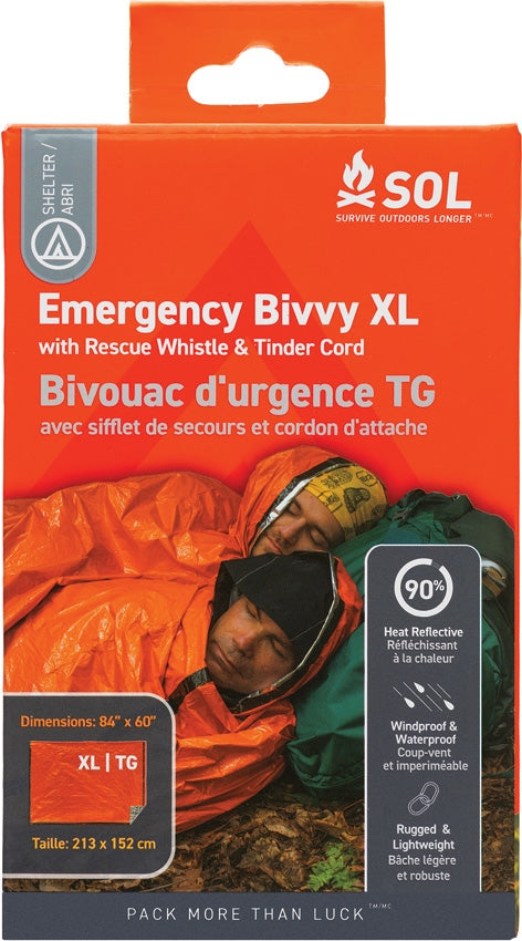 Adventure Medical SOL Emergency Bivvy XL Windproof/Waterproof Dimensions: 84" x 60" 1144 -Adventure Medical - Survivor Hand Precision Knives & Outdoor Gear Store