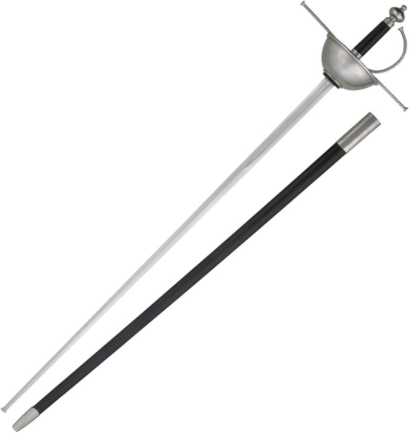 CAS Hanwei Practical Cup Hilt Rapier 37" Carbon Steel Blade Black Leather Wrapped Handle 2261 -CAS Hanwei - Survivor Hand Precision Knives & Outdoor Gear Store