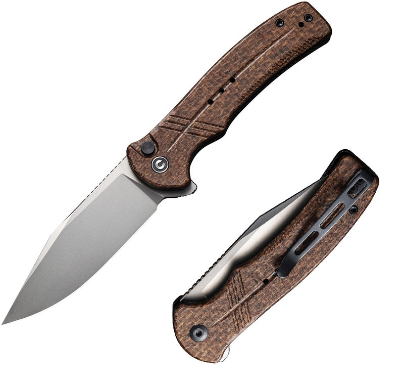 Civivi Cogent Folding Knife 3.47" 14C28N Sandvik Steel Blade Brown Micarta Handle C20038D6 -Civivi - Survivor Hand Precision Knives & Outdoor Gear Store