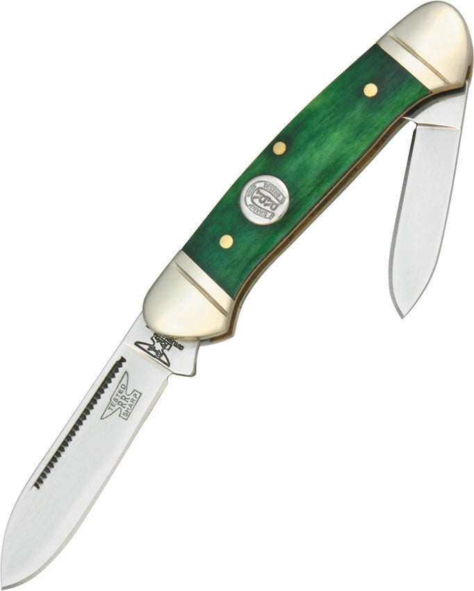 Rough Ryder Mini Canoe Pocket Knife Stainless Blades Green Smooth Bone Handle 057 -Rough Ryder - Survivor Hand Precision Knives & Outdoor Gear Store