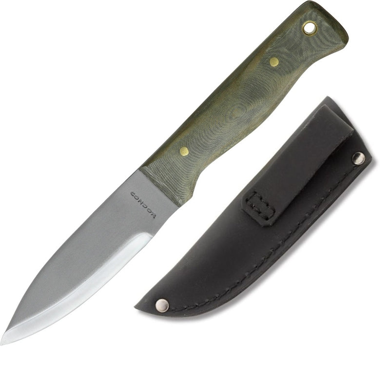 Condor Bushlore Fixed Knife 4.5" 1075 Steel Full Tang Blade Green Micarta Handle TK23243HCM -Condor - Survivor Hand Precision Knives & Outdoor Gear Store