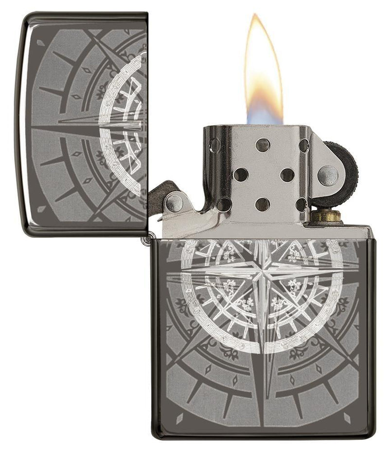 Zippo Lighter Compass Windproof Refillable Dimensions 1.44" x 2.25" Metal 11761 -Zippo - Survivor Hand Precision Knives & Outdoor Gear Store