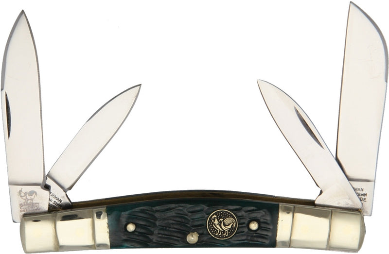 Hen & Rooster Congress Pocket Knife Carbon Steel Blades Green Pick Bone Handle 324CGPB -Hen & Rooster - Survivor Hand Precision Knives & Outdoor Gear Store