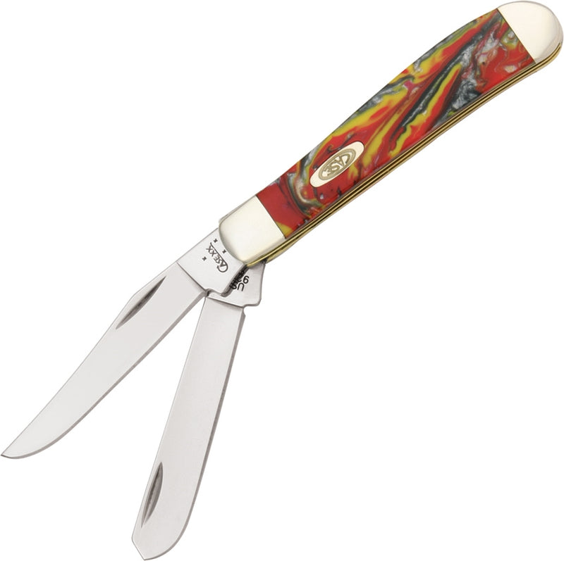 Case XX Mini Trapper Pocket Knife Stainless Blades Fire In Box Corelon Handle 9207FIB -Case Cutlery - Survivor Hand Precision Knives & Outdoor Gear Store