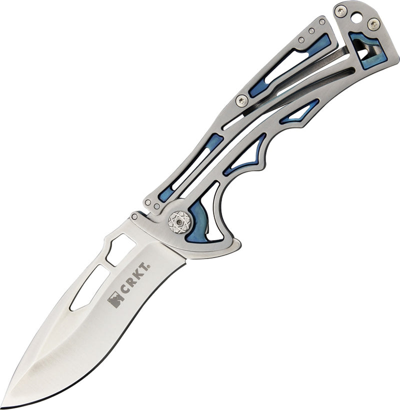 CRKT NIRK Tighe 2 Folding Knife 3.13" AUS-8 Steel Drop Point Blade Blue 420HC Steel Handle 5240 -CRKT - Survivor Hand Precision Knives & Outdoor Gear Store