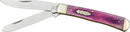 Rough Ryder Trapper Pocket Knife 440 Steel Blades Purple Smooth Bone Handle 1254 -Rough Ryder - Survivor Hand Precision Knives & Outdoor Gear Store