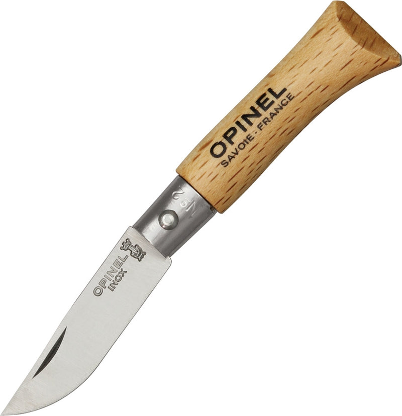 Opinel No 2 Folder Folding Knife 1.25" Stainless Steel Blade Beech Wood Handle 01070 -Opinel - Survivor Hand Precision Knives & Outdoor Gear Store