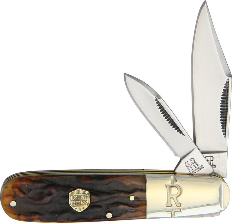 Rough Ryder Barlow Pocket Knife Stainless Steel Blades Brown Stag Bone Handle 1806 -Rough Ryder - Survivor Hand Precision Knives & Outdoor Gear Store