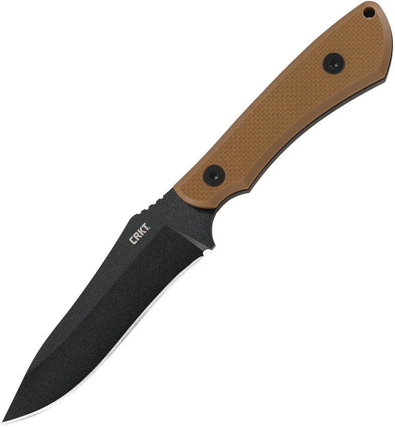 CRKT Ramadi Fixed Knife 4.38" Black Powder Coated SK5 Steel Full Tang Blade Tan G10 Handle 2083 -CRKT - Survivor Hand Precision Knives & Outdoor Gear Store