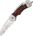 Myerchin Generation 2 Crew Pro Folding Knife 2.5" Stainless Steel Blade Wood/Stainless Handle WF377P -Myerchin - Survivor Hand Precision Knives & Outdoor Gear Store