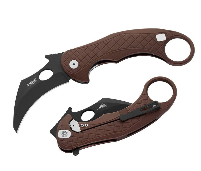 LionSTEEL L.E.ONE Folding Knife 3.25" CPM MagnaCut Steel Blade Brown Aluminum Handle TLE1AEB -LionSTEEL - Survivor Hand Precision Knives & Outdoor Gear Store