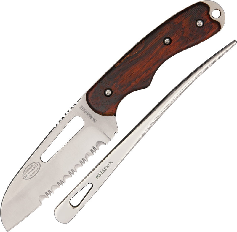 Myerchin Generation 2 Fixed Knife 4" Stainless Steel Blade Brown Cocobolo Wood Handle W100P -Myerchin - Survivor Hand Precision Knives & Outdoor Gear Store