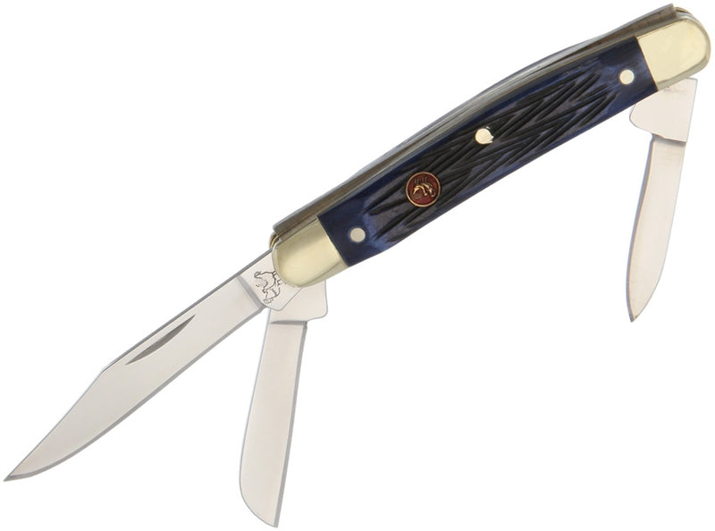 Hen & Rooster Small Stockman Pocket Knife Stainless Steel Blades Blue Bone Handle 303BLPB -Hen & Rooster - Survivor Hand Precision Knives & Outdoor Gear Store