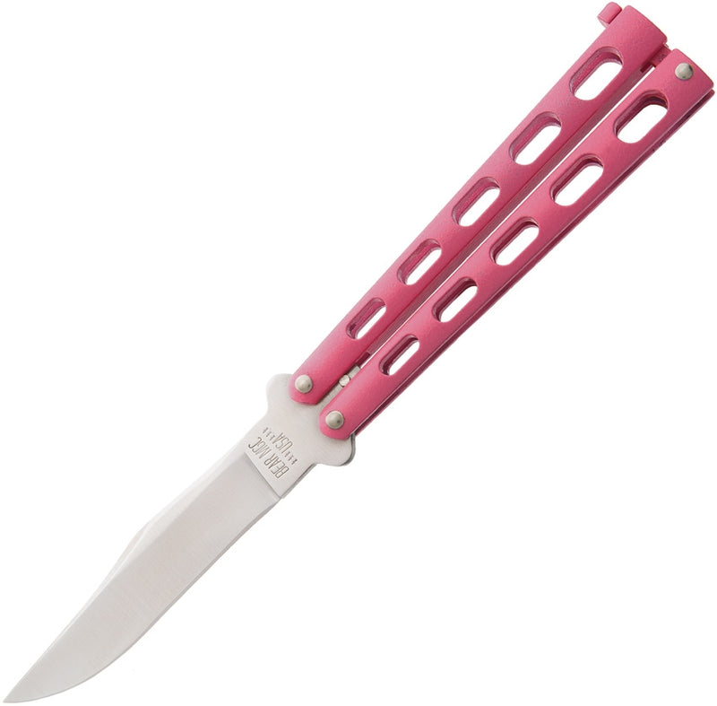 Bear & Son Butterfly Folding Knife 4.25" Stainless Steel Blade Pink Epoxy Coated Handle 114PK -Bear & Son - Survivor Hand Precision Knives & Outdoor Gear Store