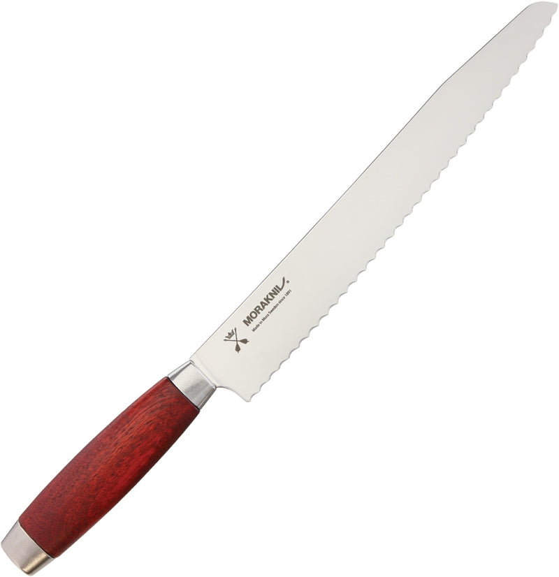 Mora Classic 1891 Bread Knife 5" Stainless Blade Red Wood/Ferrule/Pommel Handle 01558 -Mora - Survivor Hand Precision Knives & Outdoor Gear Store