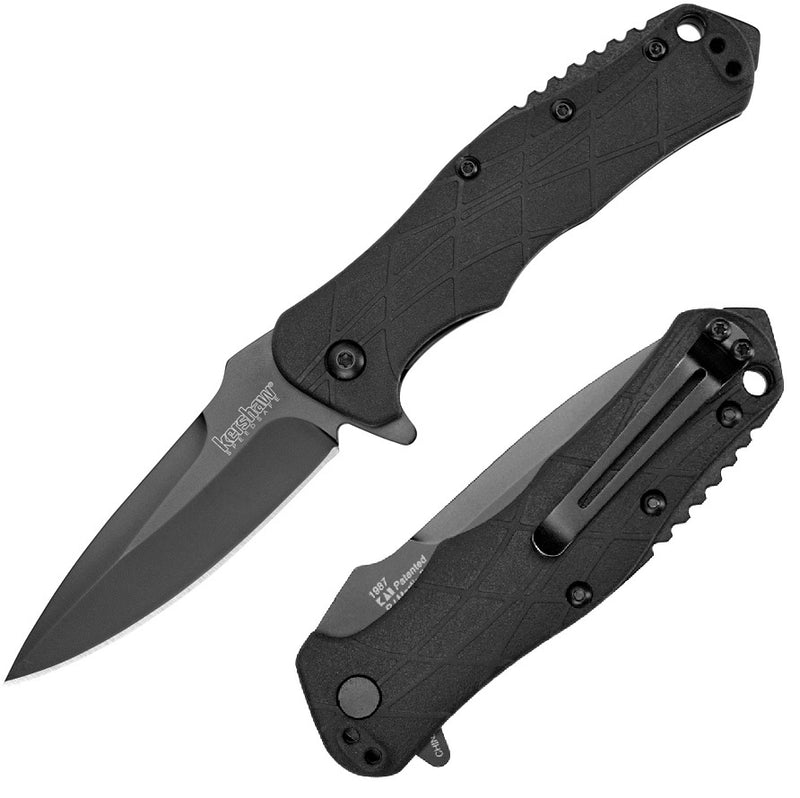 Kershaw RJ Tactical Liner Folding Knife 3" 8Cr13MoV Steel Blade Black GRN Handle 1987 -Kershaw - Survivor Hand Precision Knives & Outdoor Gear Store