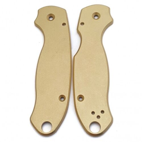 Flytanium Scales Antique Stonewash Finish Brass Construction Made To Fit Spyderco Para3 572 -Flytanium - Survivor Hand Precision Knives & Outdoor Gear Store