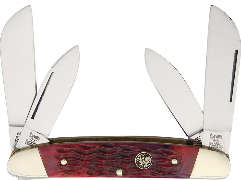 Hen & Rooster Congress Pocket Knife Stainless Steel Blades Red Pick Bone Handle 264RPB -Hen & Rooster - Survivor Hand Precision Knives & Outdoor Gear Store