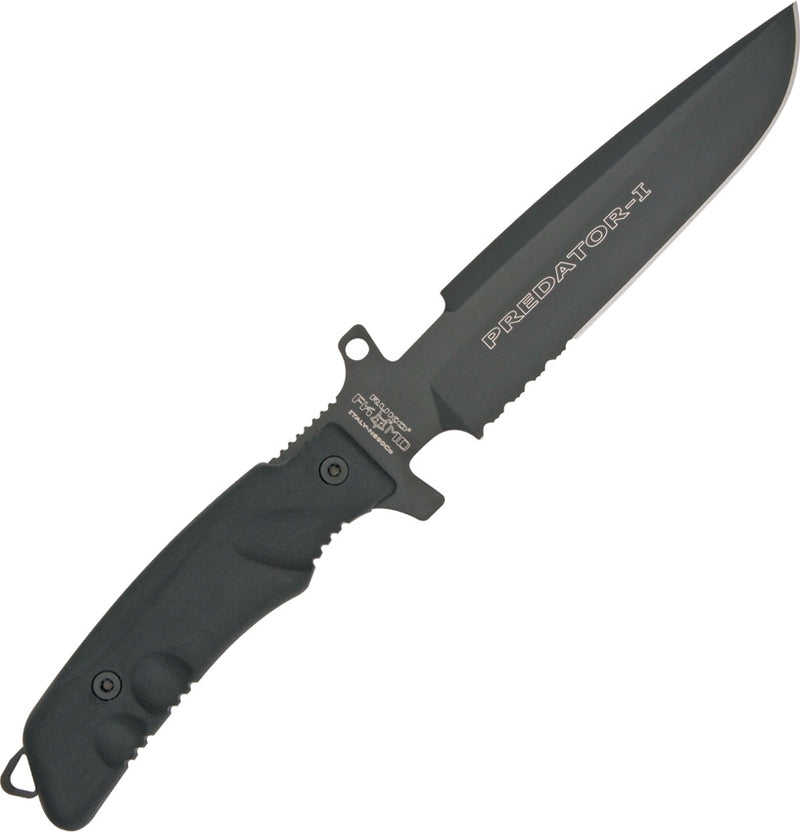 Fox Predator Fixed Knife 6.62" N690Co Steel Drop Point Blade Black Forprene Handle G3B -Fox - Survivor Hand Precision Knives & Outdoor Gear Store