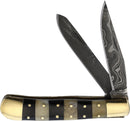 Fox-N-Hound Trapper Pocket Knife Damascus Steel Clip And Spey Blades Bone Handle 614 -Fox-N-Hound - Survivor Hand Precision Knives & Outdoor Gear Store