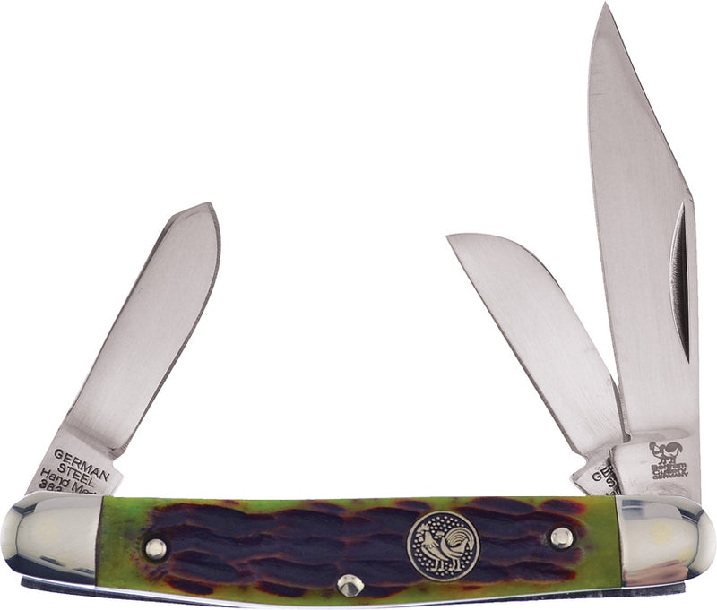 Hen & Rooster Stockman Pocket Knife Stainless Steel Blades Green Jigged Bone Handle 333AGB -Hen & Rooster - Survivor Hand Precision Knives & Outdoor Gear Store